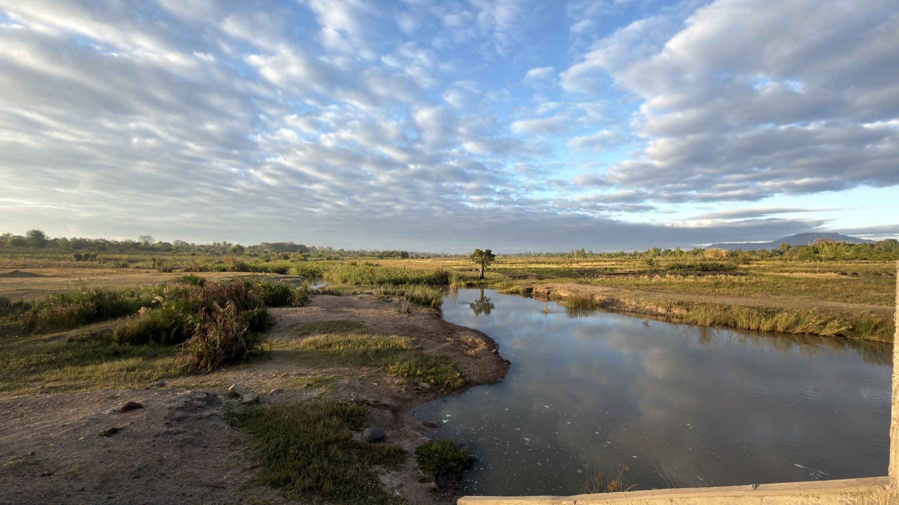 Morning sky over a river in Malawi