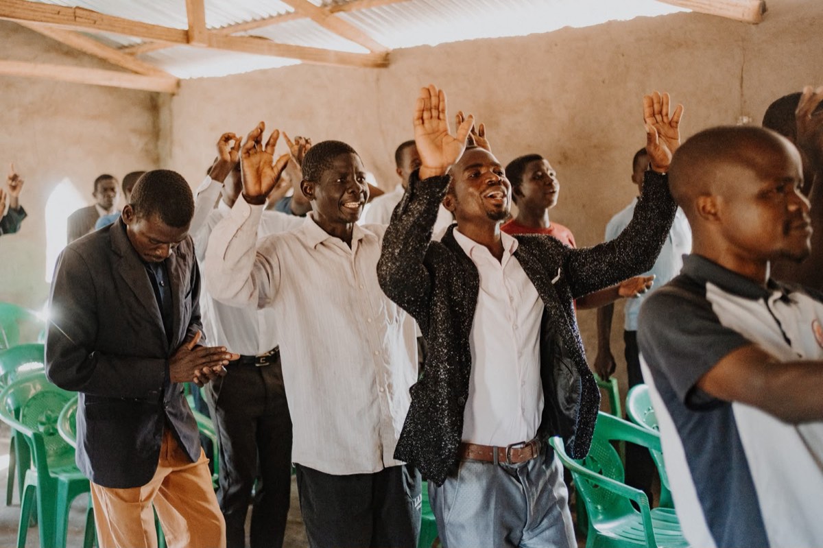 Worship with hands raised