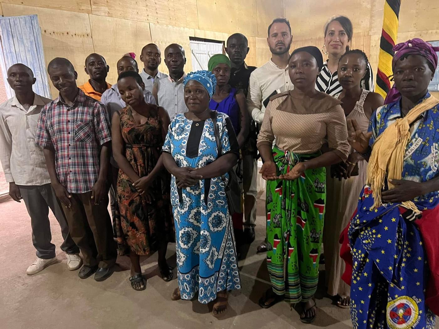 Pastors Wenzel and Sharon standing with the parents in Mpondwe