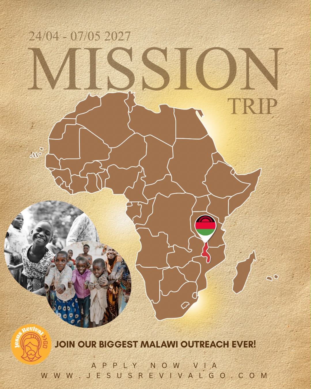 Mission trip to Malawi, 24 April - 7 May 2027