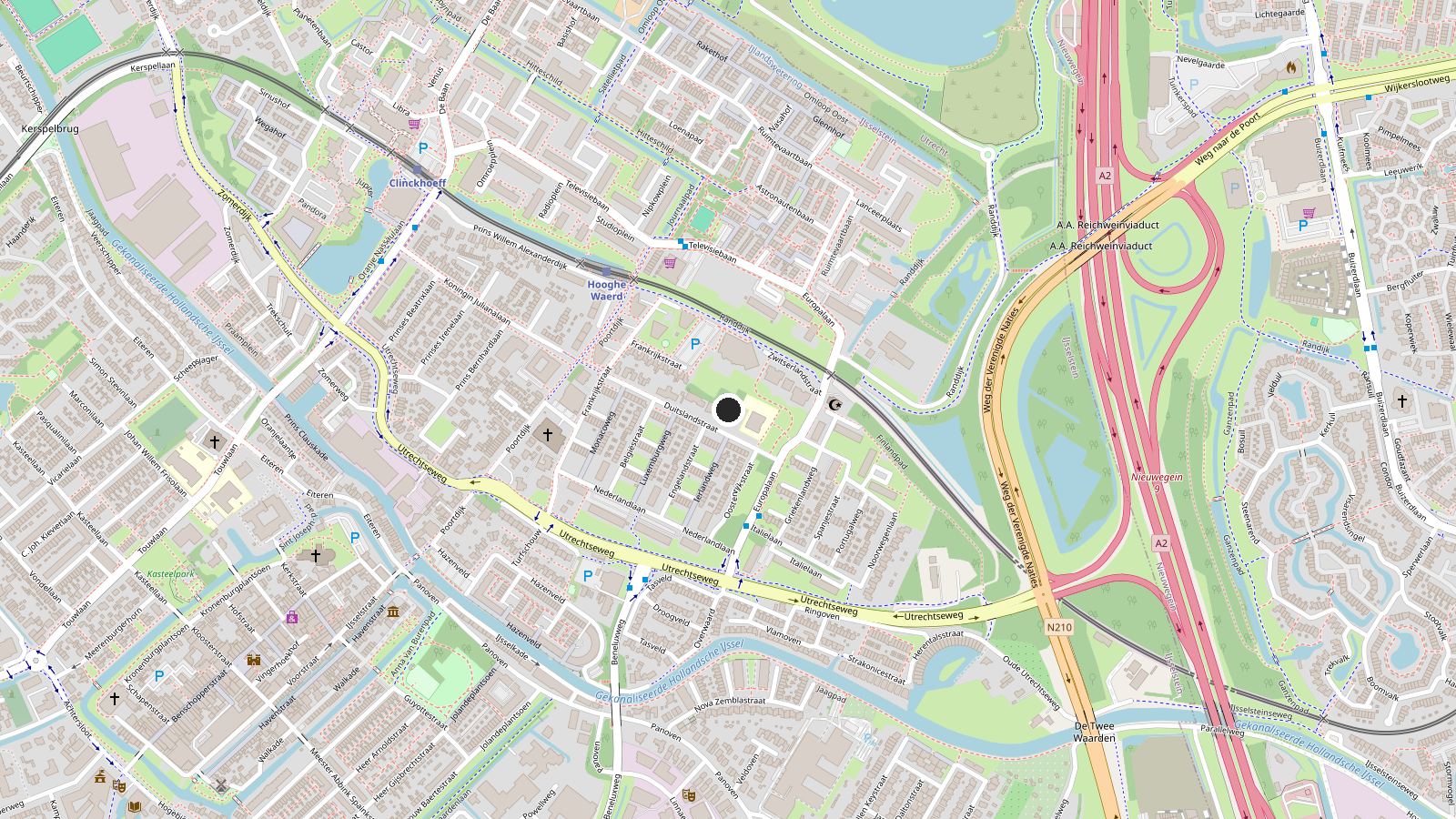 Map of IJsselstein with the office on Duitslandstraat marked